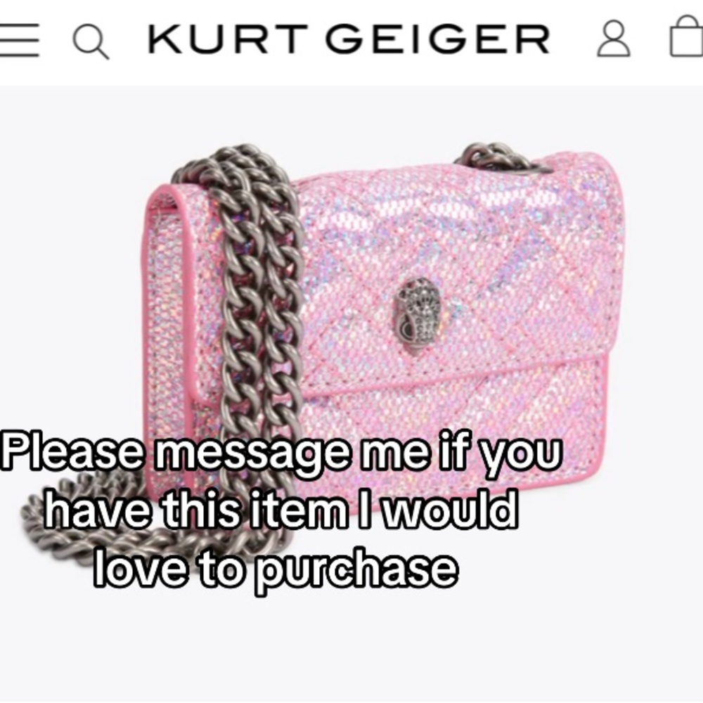 Kurt Geiger Sparkling Pink Crossbody Bag